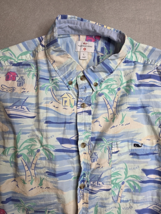 Vineyard Vines Other - Vineyard Vines Men’s Light Blue Tropical Button-Down Shirt Size Large